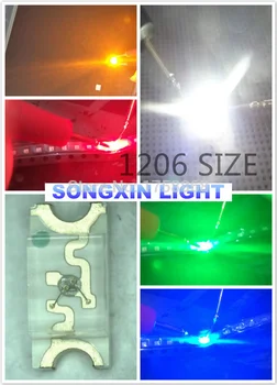 

1206SMD LED 3.2x1.6x0.8MM (1000pcs/lot) 3216 SMD LED Kits Red/Yellow/Blue/Green/White 5 colors each 200pcs,five color R/Y/B/G/W