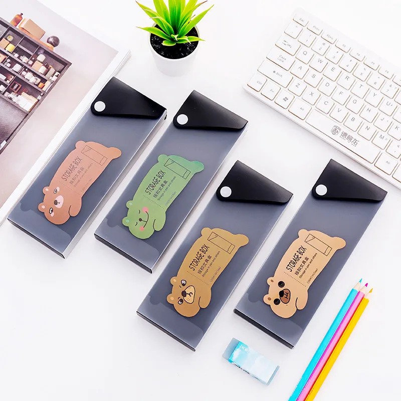 

Coloffice Snap Button Pencil Case Boys Girls Drawer Pen Box Children Learning Gift Prize Students Stationery 2.5*7.5*20cm 1PC