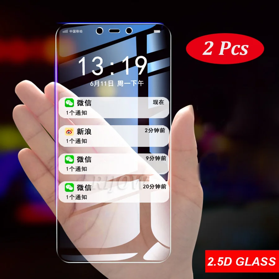 

2Pcs Xiaomi Redmi Note 5 6 k20 Pro Tempered Glass Redmi 6 6A S2 5 Plus Go Screen Protector Glass Transparent Film Global Xiomi