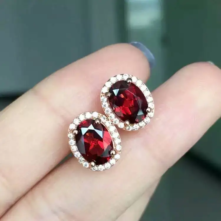 Gem Stone King 2.00 Ct Round Red Garnet 925 Sterling Silver Clip On Earrings 