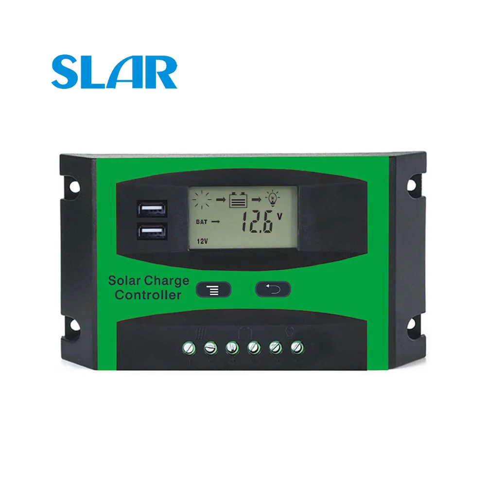 

Solar Controller 10A 20A 30A 12/24V Solar System generator Battery Cell Panel Charger Regulator with two USB 5V