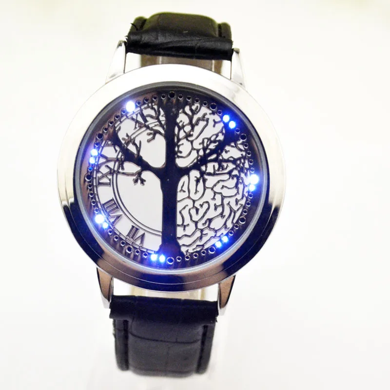 

Creative Individual Intelligent Touch Control Leather Simple Waterproof Watch For Men And Women