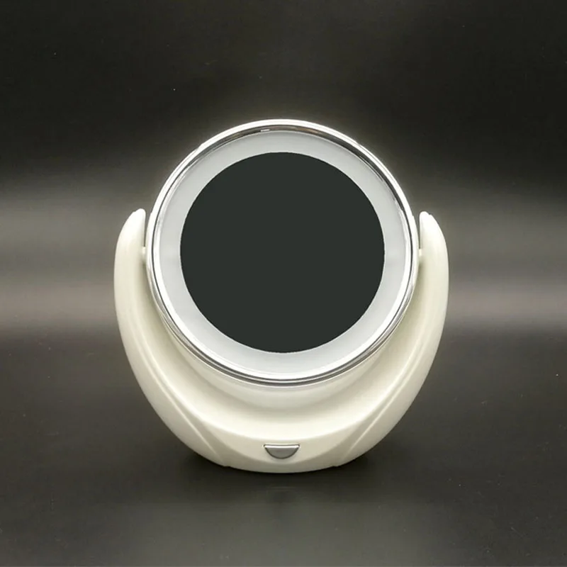 

360 Degree Swivel LED Makeup Mirror Rotating Dual Sided Make Up Tabletop Magnifying Mirrors With Lights HS11