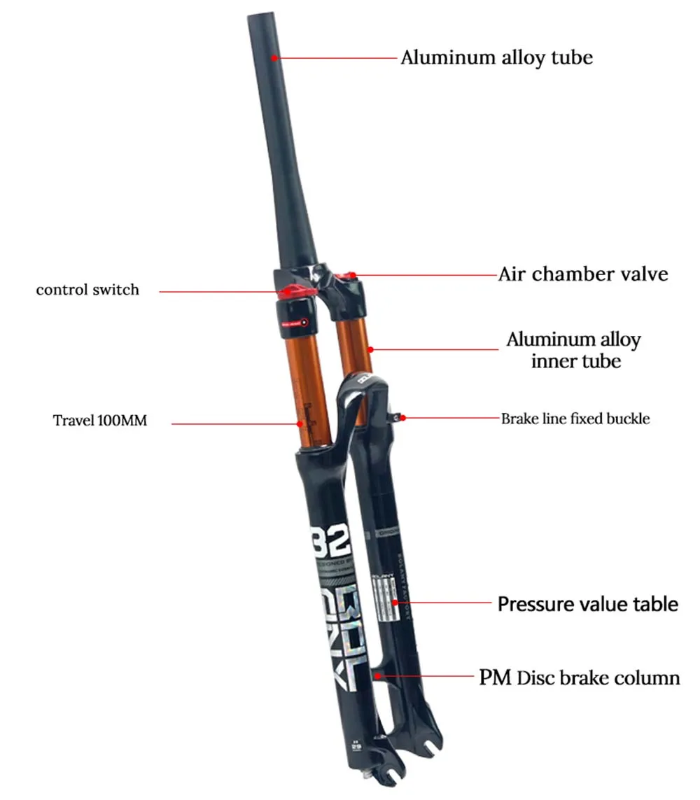 Передняя вилка для горного велосипеда Bolany 26, 27,5, 29er дюймов, из магниевого сплава, для горного велосипеда, 32 rl100мм, вилка, дисковый тормоз, запчасти для велосипеда
