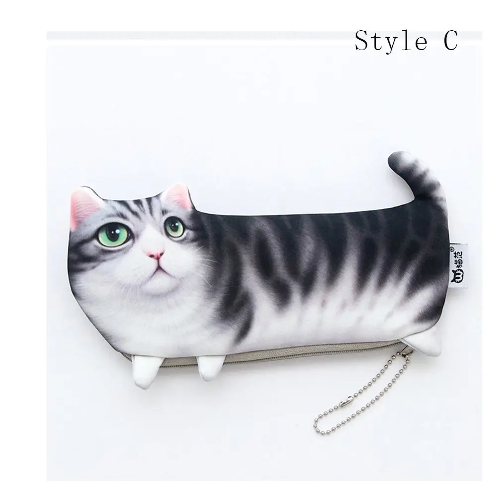ISKYBOB, Новинка Kawaii, имитация мультяшного кота, чехол-карандаш, мягкая ткань, сумка, подарок для девочки, косметический чехол s