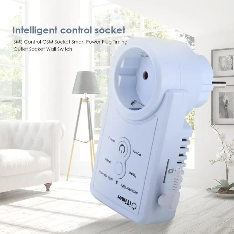 SMS Control GSM Socket Smart Power Plug Timing Outlet Socket Wall Switch