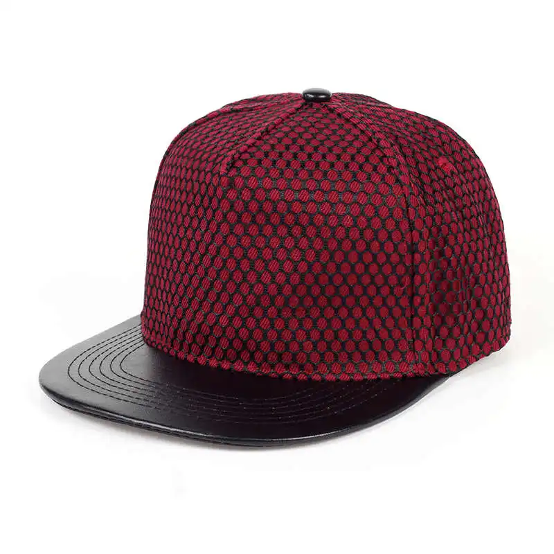 Бренд Snapback шапки для мужчин в форме сетки хип хоп из искусственной кожи кепки женские бейсболки унисекс сетка Солнцезащитная шляпа