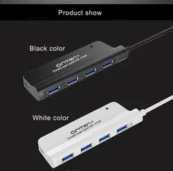Высокоскоростной USB концентратор портативный 4 usb порта 3,0 концентратор с указанием света для ПК Mac ноутбук, настольный компьютер