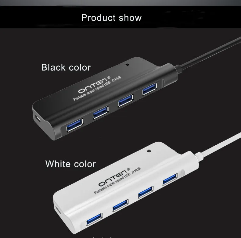 

High Speed USB HUB Portable 4 USB Ports 3.0 HUB With indicate light for PC Mac Laptop Notebook Desktop