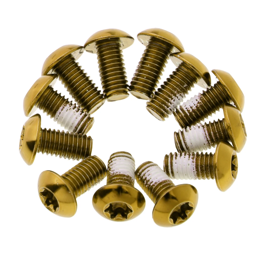 12 Pieces Bike MTB Bicycle Brake Rotor Disc Bolts Steel M5 x 10mm Screws Nuts T25 Cycle Repair Tool Equipment 8 Colors