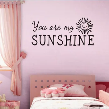 

You're My Sunshine"Inspiring Words Black Wall Stickers Modern Wallpaper For Living Room Home Decor Waterproof Vinyl Decals
