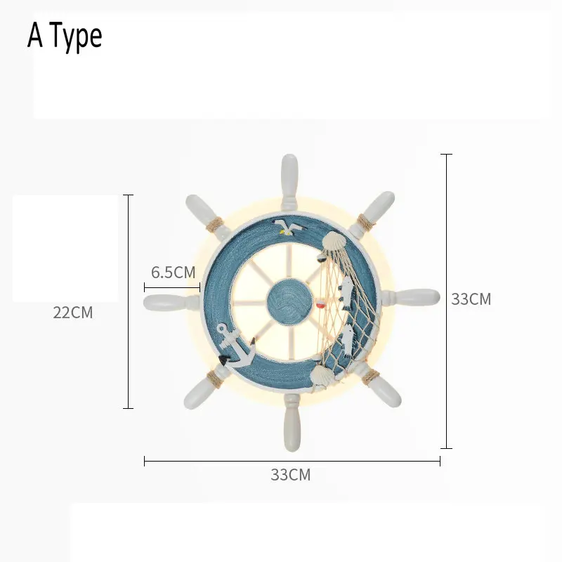 18 Вт Средиземноморский Морской декоративный настенный прикроватный светильник 3 светильник с регулируемой яркостью светодиодный настенный светильник для детской спальни гостиной - Цвет абажура: A