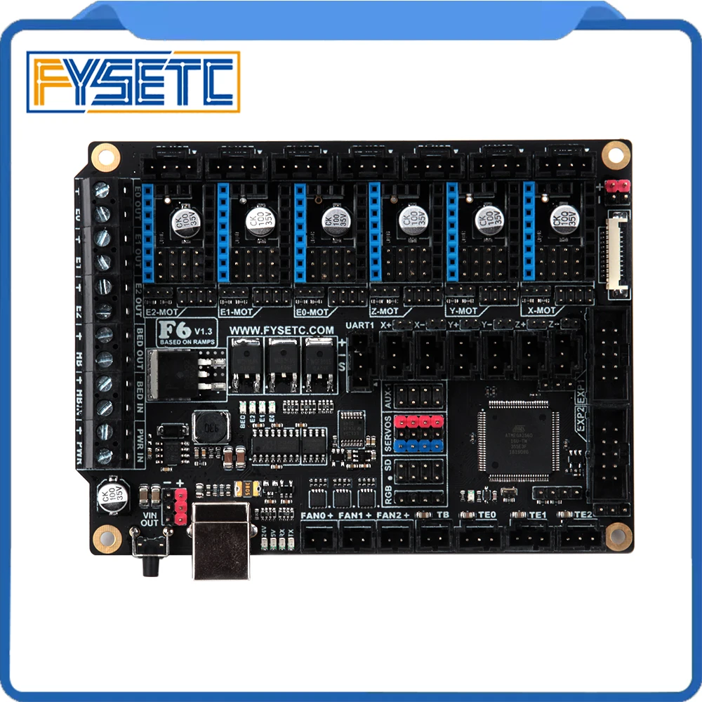 

FYSETC F6 Board ALL-in-one Electronics For 3D Printer CNC Devices Up to 6 Motor Drivers With easy Micro-steps VS SKR V1.3