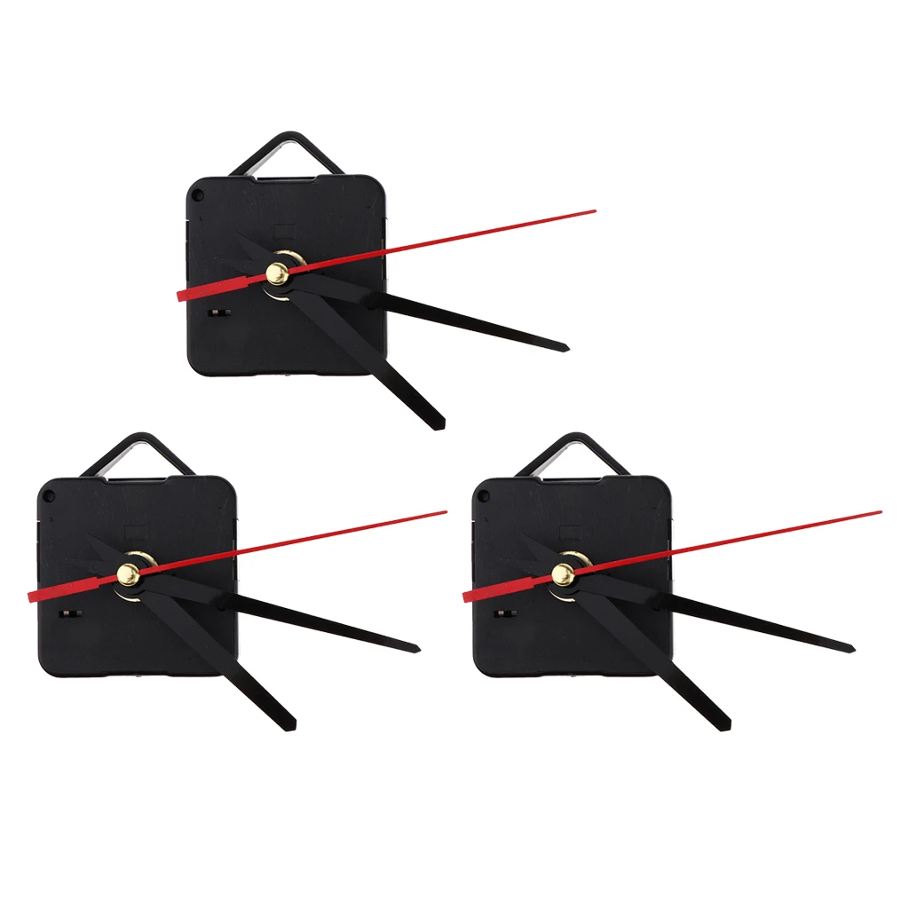 3 Pcs Long Pointers Quartz Wall Clock Movement Mechanisms with Hands Battery Powered Clock Kit for DIY Clock Replacement