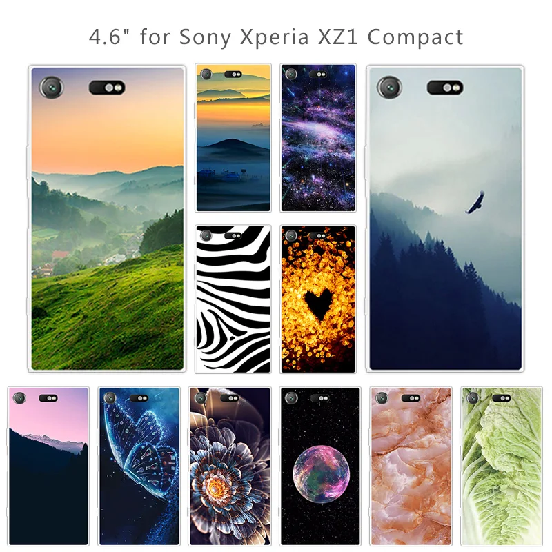 Для Sony Xperia XZ1 Compact силиконовый чехол для задняя крышка Scenic Eagle телефона |