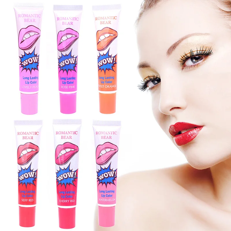 

Hot Glitter 6 Colors Lip Gloss Waterproof Peel Off Liquid Tint Matte Magic Long Lasting Lipstick Makeup Clear Lip Gloss TSLM2