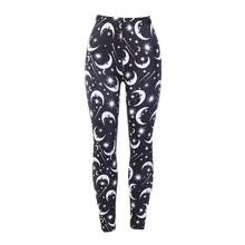 Готические женские леггинсы в стиле панк с принтом звезды и Луны, леггинсы с высокой талией, эластичные узкие брюки, уличная одежда с эффектом пуш-ап, сексуальные готические штаны, леггинсы