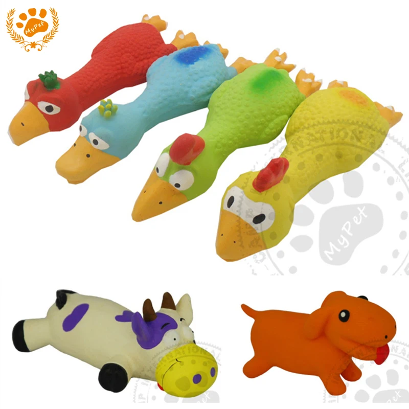 My pet 2017 8 shape 1Pcs 100 Latex Rubber Chicken Dog Toy Training