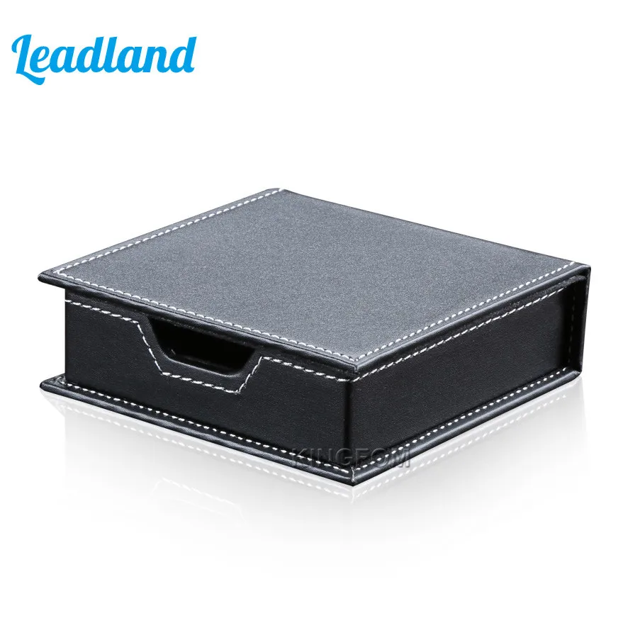 Square PU Leather Memo Holder Paper Note Box Sticky Note Storage Memo Box Desk organizer Sticky