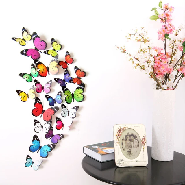 2set colorfull beautiful decal wall stickers home decorations 3d