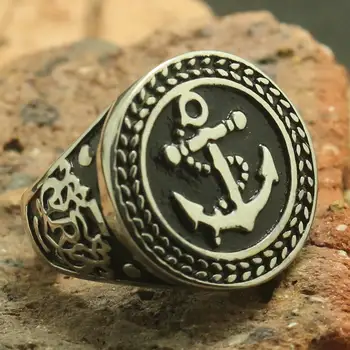 

Newest Mens 316L Stainless Steel Cool Vintage Anchor Ring Factory Price