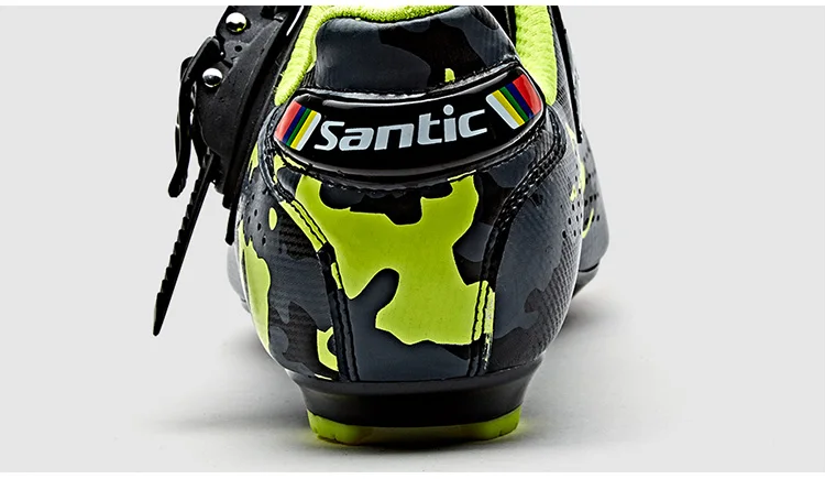 Santic Road Cycling Shoes Carbon Fiber Bike Shoes Men Professional Athletic Racing Team Sneakers Breathable Outdoor Sports Shoes