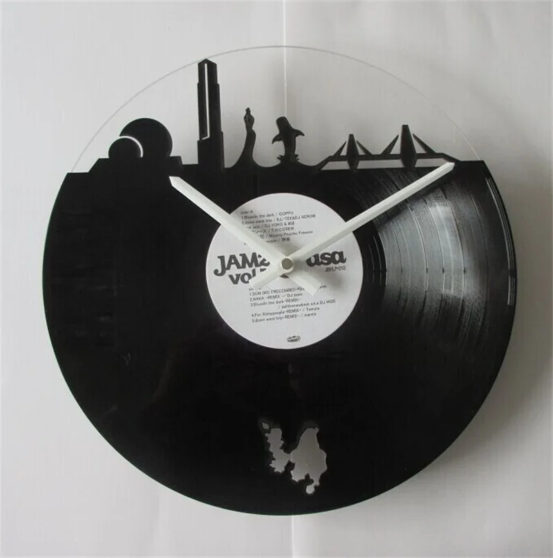 12 Inch Wall Clock Acrylic Record CD Clock Vinyl Effect Large