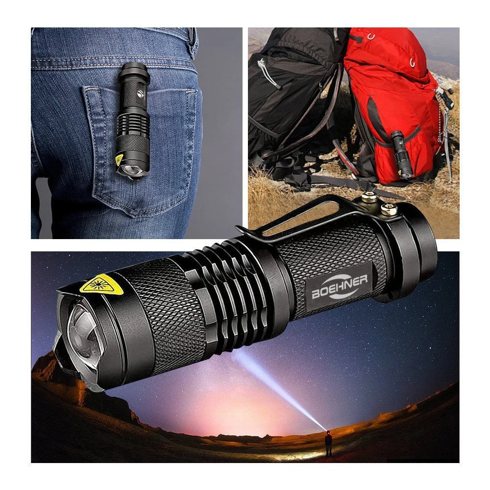 BOEHNER 7 w 300lm портативный мини фонарик с зумом для использования батареи AA 14500