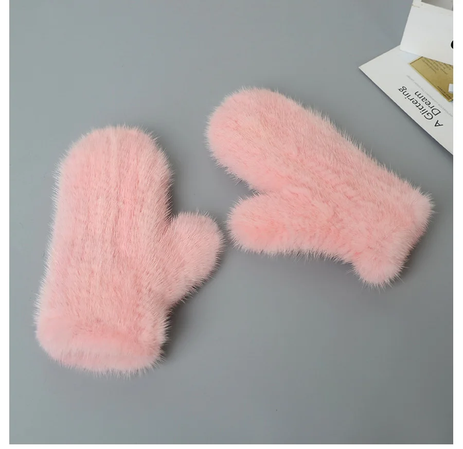 Glaforny реального норки Зимние перчатки Женская мода перчатки Для женщин Красочные теплый толстый Женские варежки