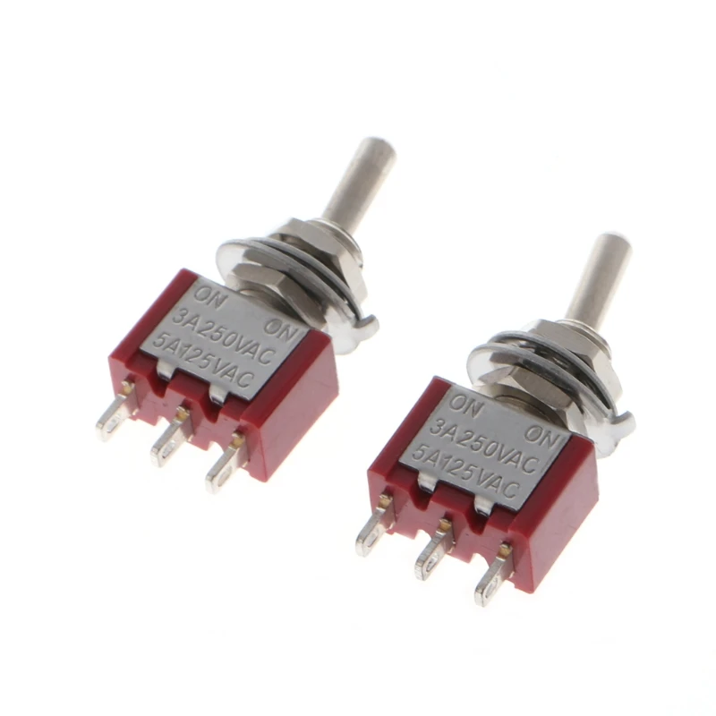 

2Pcs/Set AC250V/3A 125V/5A SPDT On/On 2 Position Momentary Toggle Switch