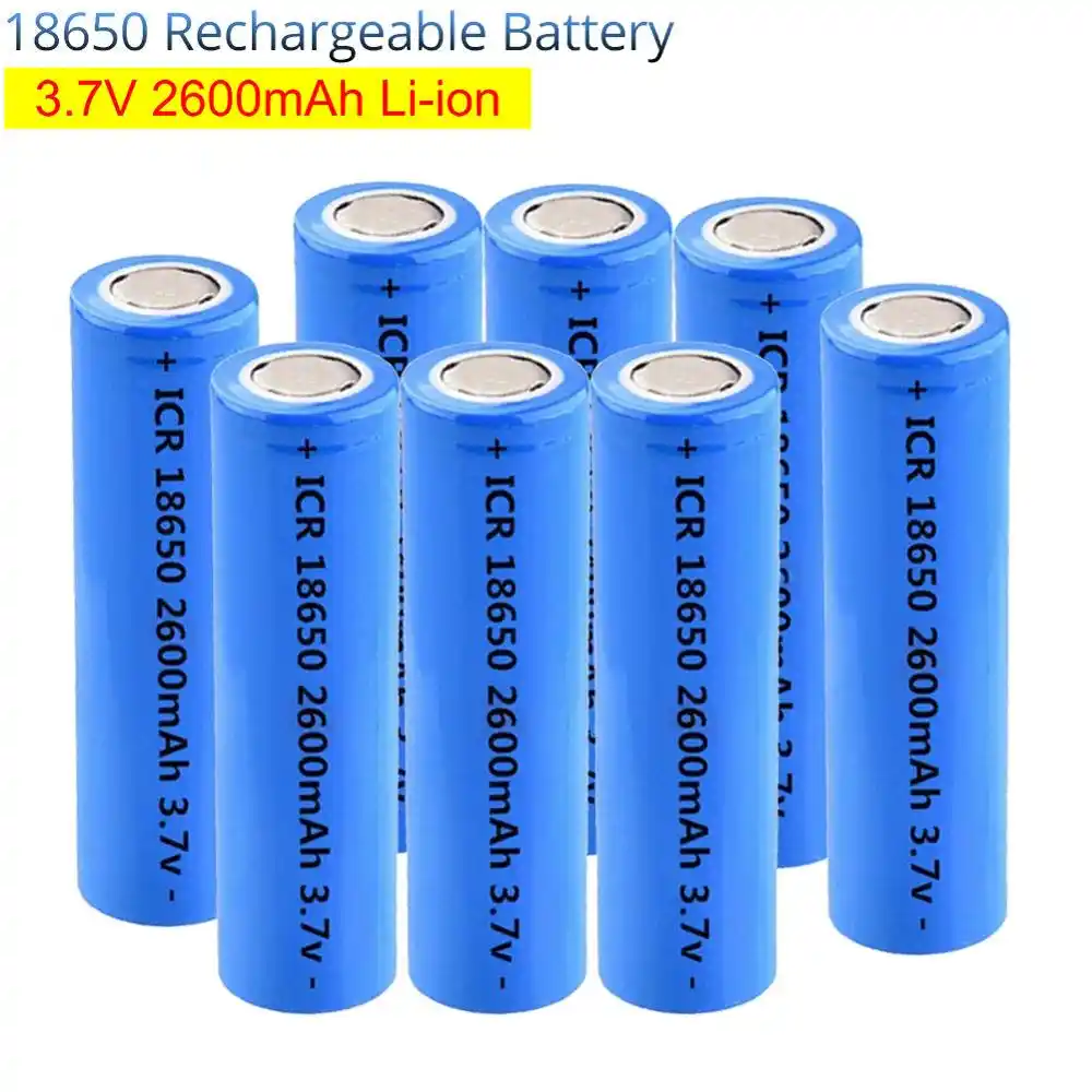 icr 18650 bateria recargable 3 7 v 2600mah bateria de iones para linterna antorcha lampara solar diy baterias de herramientas electricas