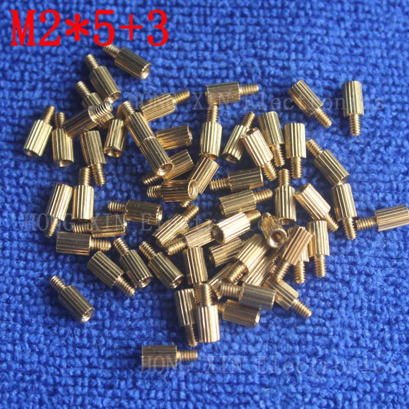 M2*5+3 1Pcs brass Standoff 5mm Spacer Standard Male Female brass