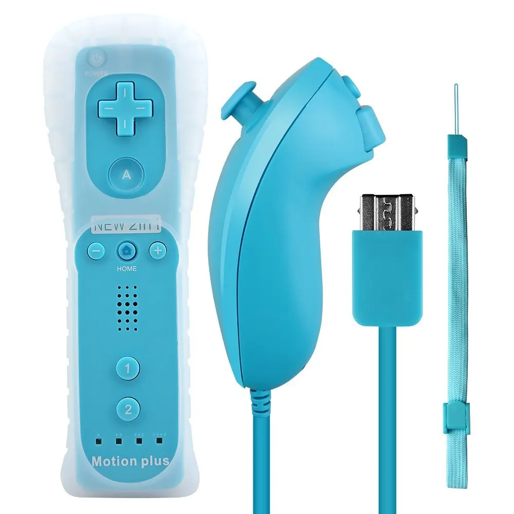 2 в 1 Встроенный Motion Plus пульт дистанционного управления Джойстик Nunchuk для nintendo wii геймпад контроллер с защитный силиконовый чехол