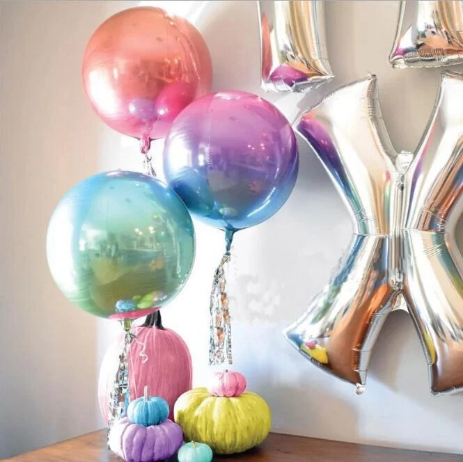 

20pcs 22inch Gradient Color 4D Disco Helium foil Balloons Birthday Wedding Party Decoration Balloon Photo Props Kid Toy supplies