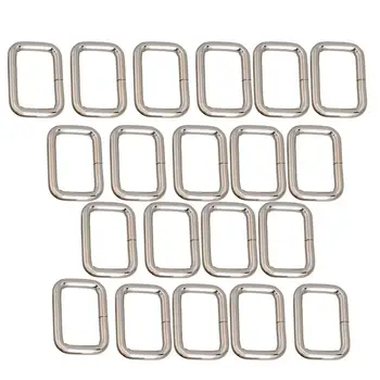 

20PCS Metal Bag Purse Snaps Hooks 25mm Rectangle Rings Webbing Belts Buckles