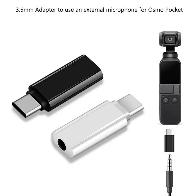 

Dropshipping High Performance 1PC USB C Type-C To 3.5mm Audio Adapter for External Microphone For Osmo Pocket