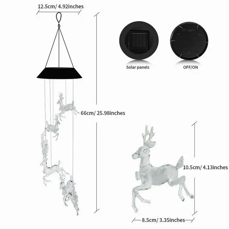 Chiclits Outdoor LED Solar Light Color-Changing Hummingbirds dragonfly Butterfly Wind Chime Lamp For Home Garden Decoration (9)