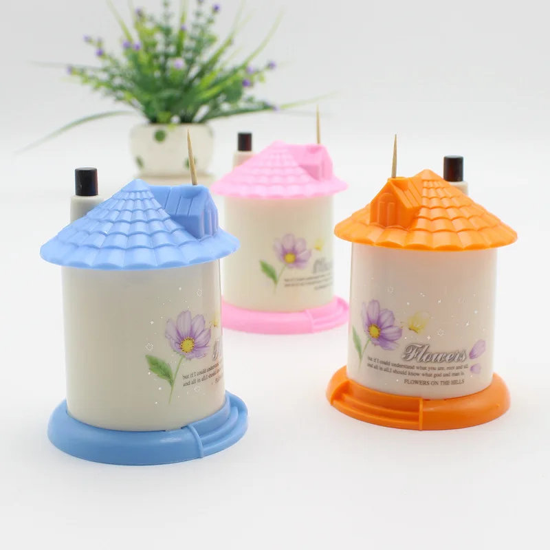 

1pc Creative House Shaped Automatic Toothpick Holder Pocket Small Toothpick Box Toothpick Storage Box Toothpick Dispenser