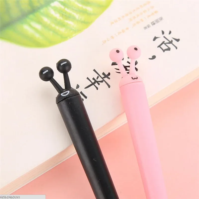 

2Pcs/lots Black Gel Pen Kawaii Creative Cartoon Snail Modeling Neutral Pens Stationery Office Supplies 0.5mm