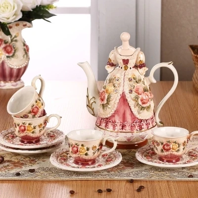 

Continental coffee cup American afternoon tea black tea scented tea pot coffee ware creative pottery wedding gift Free shipping