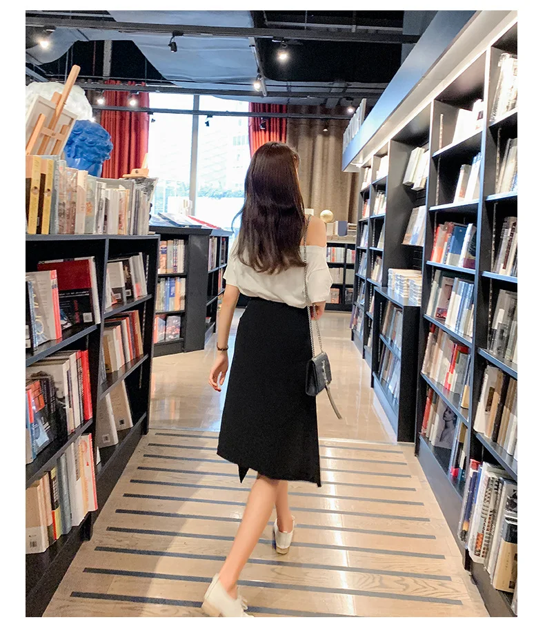 Web celebrity slanke pak rok zomer 2019 nieuwe zeer fee tweedelige set van Franse niche leeftijd