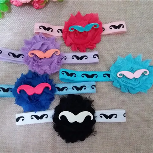 

Clearance Sales! fashion baby cloth flower headbands newborn baby headdress cute moustache new style lowest price 5pcs/lot