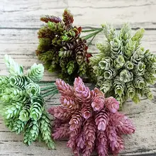 30 шт/1 букет имитация ананаса трава зеленое растение дешевые пластиковые травы искусственные украшения для дома конфет