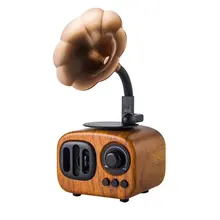 As90 Ретро труба стиль Bluetooth динамик беспроводной стерео сабвуфер Музыкальная Коробка деревянный динамик s с микрофоном FM радио TF для телефона