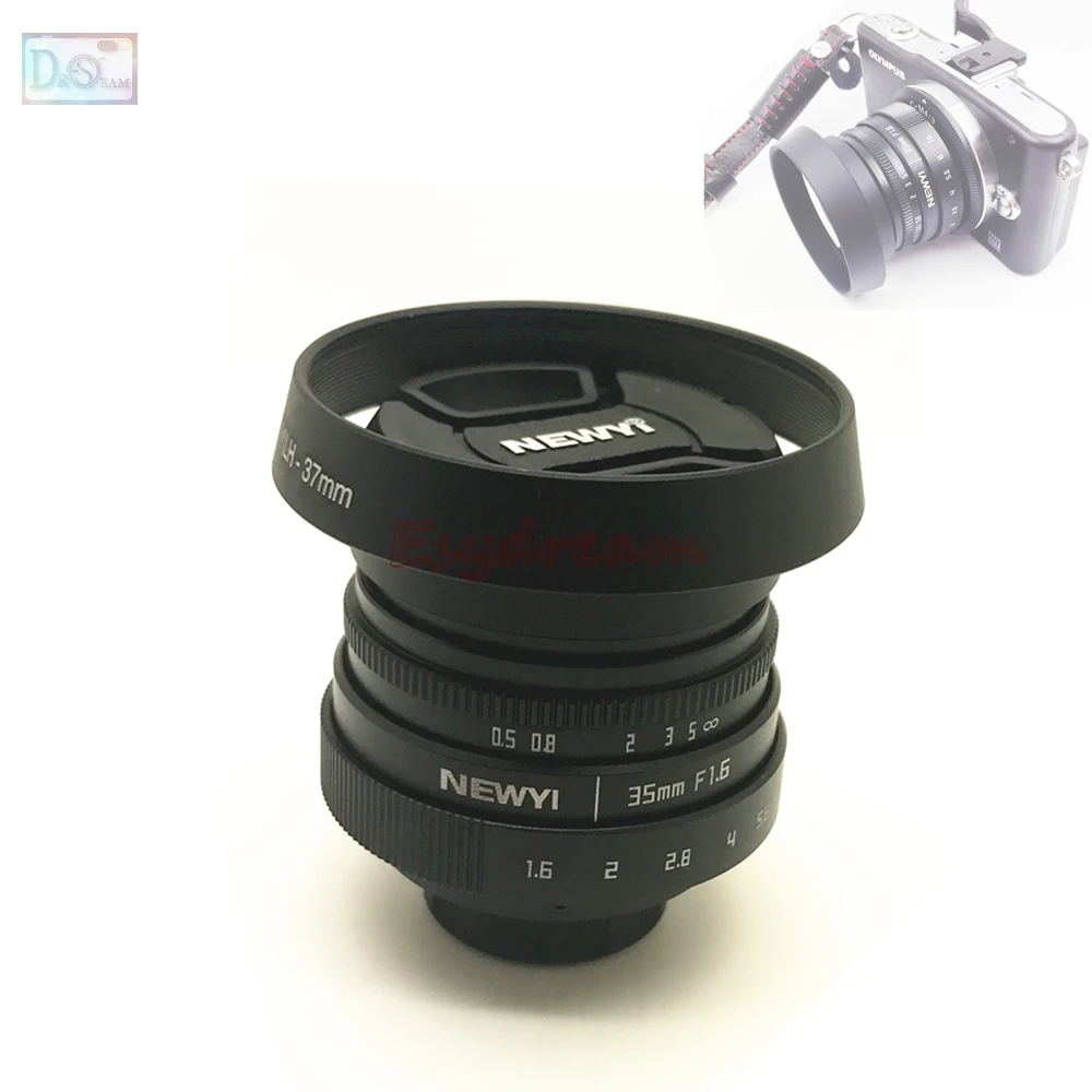 Дешево 35 мм F1.6 ручные линзы + C адаптер + макро кольца комплект для Fujifilm FX Olympus M43 sony E крепление Nikon 1 Pentax Q Камера