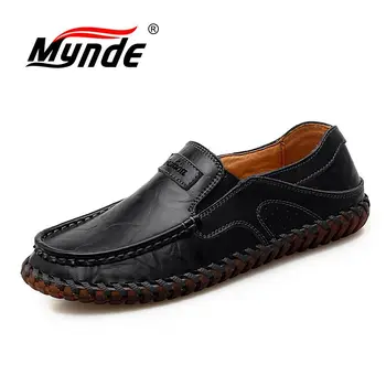 

Brand Genuine Leather Loafers High Quality Mens Driving Shoes Men's Casual Shoes Slip-on Flat Moccasins Men's shoes Big Size 48