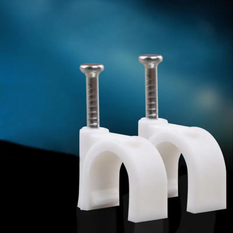 

100 Pcs/pack Durable Holder Cable Clips C Shaped Path Circle Fixed Nail Wire
