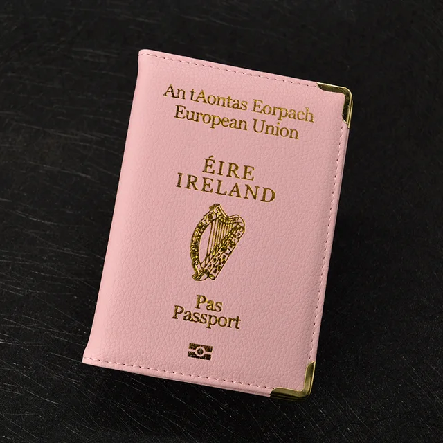 Fashion Travel Passport Cover Ireland Women Pu Lether Pink Cover On Passports Travel Wallet Gril