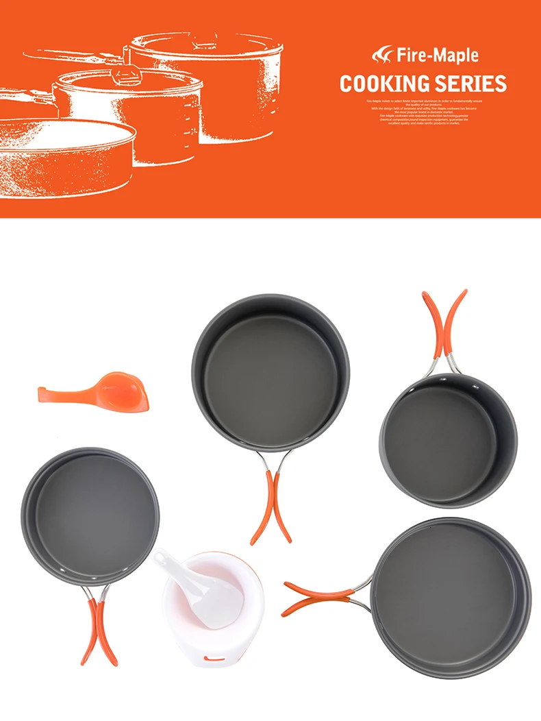 Fire Maple инструменты для кемпинга набор для пикника Открытый Кемпинг Складная кухонная посуда алюминиевый сплав для 2-3 человек FMC-K7