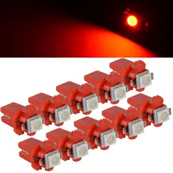 10x DC 12 В Красный T5 B8.3D 5050 1 SMD LED приборной панели автомобиля Панель тире Клин Сторона лампа авто индикатор